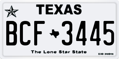 TX license plate BCF3445