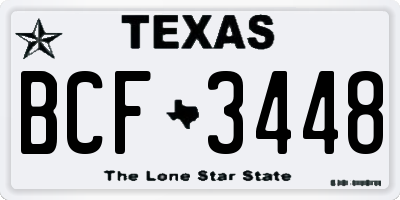 TX license plate BCF3448