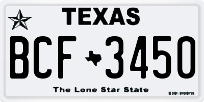 TX license plate BCF3450