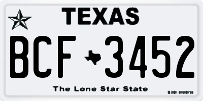 TX license plate BCF3452