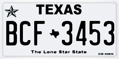 TX license plate BCF3453
