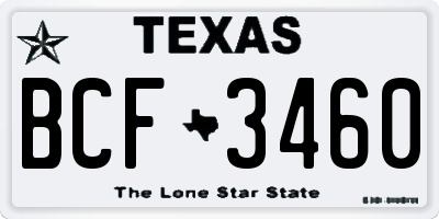 TX license plate BCF3460