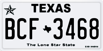 TX license plate BCF3468
