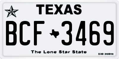 TX license plate BCF3469