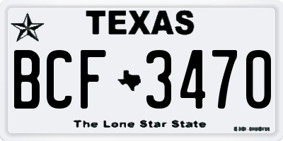 TX license plate BCF3470
