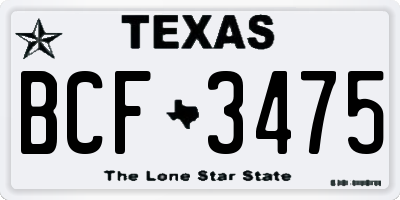 TX license plate BCF3475