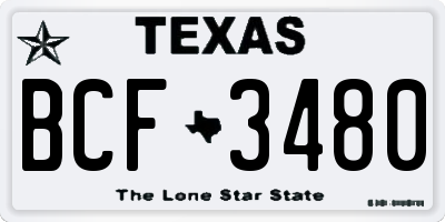 TX license plate BCF3480