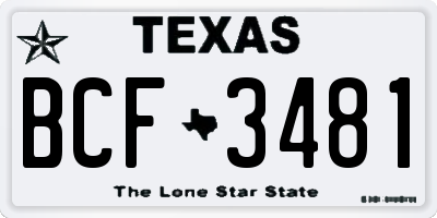 TX license plate BCF3481