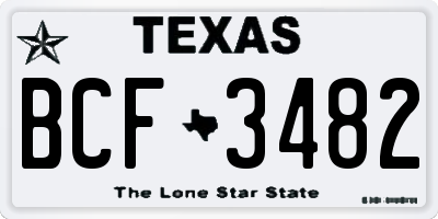 TX license plate BCF3482