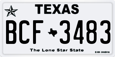 TX license plate BCF3483