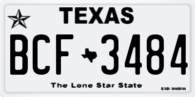 TX license plate BCF3484