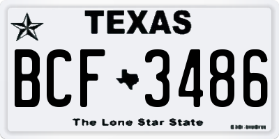 TX license plate BCF3486
