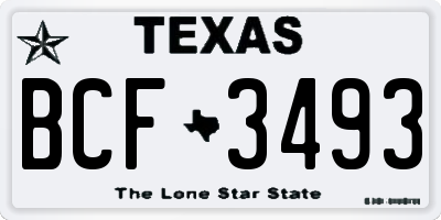 TX license plate BCF3493
