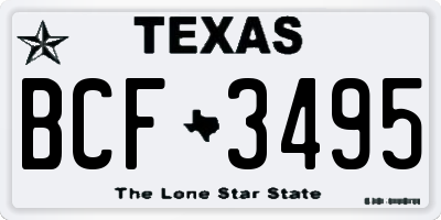 TX license plate BCF3495