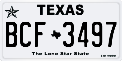 TX license plate BCF3497