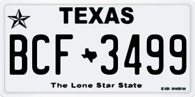 TX license plate BCF3499