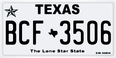 TX license plate BCF3506