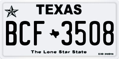 TX license plate BCF3508