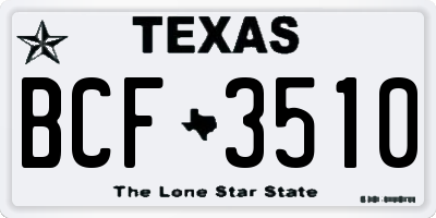 TX license plate BCF3510