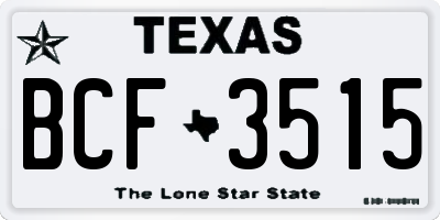 TX license plate BCF3515