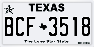 TX license plate BCF3518