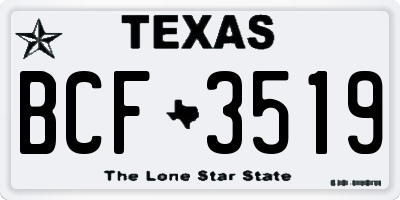 TX license plate BCF3519