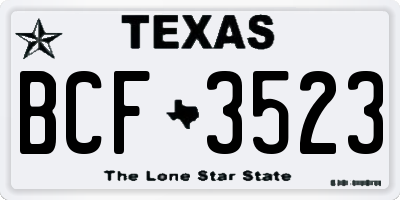 TX license plate BCF3523