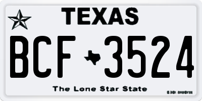 TX license plate BCF3524