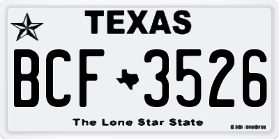 TX license plate BCF3526