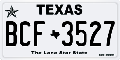 TX license plate BCF3527