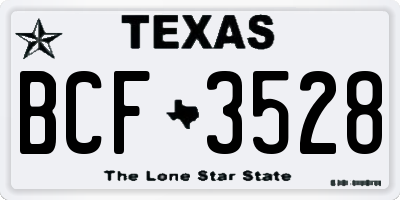 TX license plate BCF3528