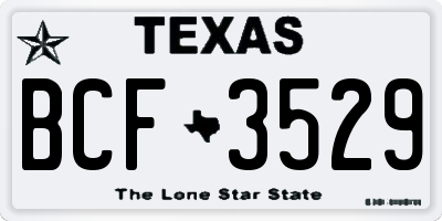 TX license plate BCF3529