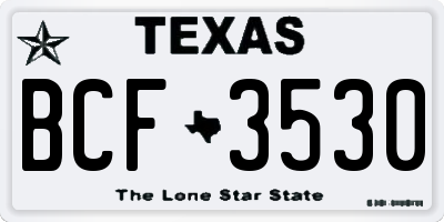 TX license plate BCF3530