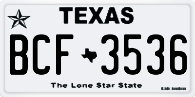 TX license plate BCF3536