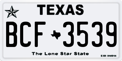 TX license plate BCF3539
