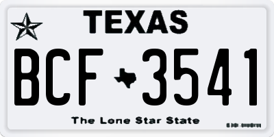 TX license plate BCF3541
