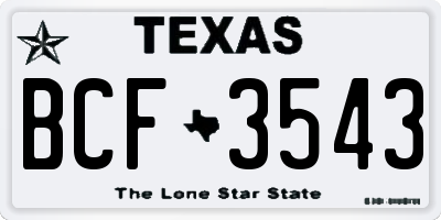 TX license plate BCF3543