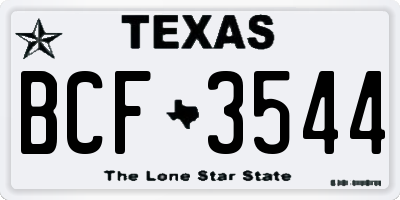 TX license plate BCF3544
