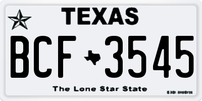 TX license plate BCF3545