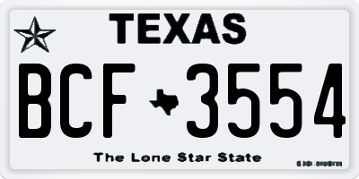 TX license plate BCF3554