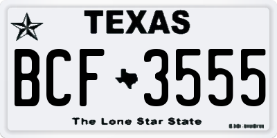 TX license plate BCF3555