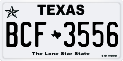 TX license plate BCF3556