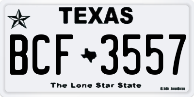 TX license plate BCF3557