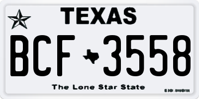 TX license plate BCF3558