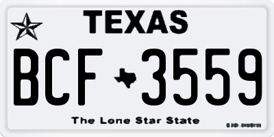 TX license plate BCF3559