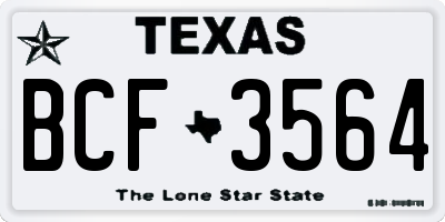 TX license plate BCF3564