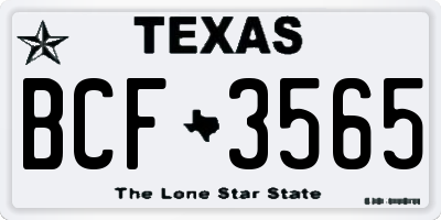 TX license plate BCF3565