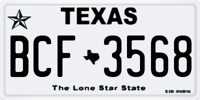 TX license plate BCF3568