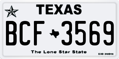 TX license plate BCF3569