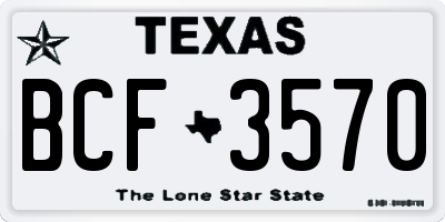 TX license plate BCF3570